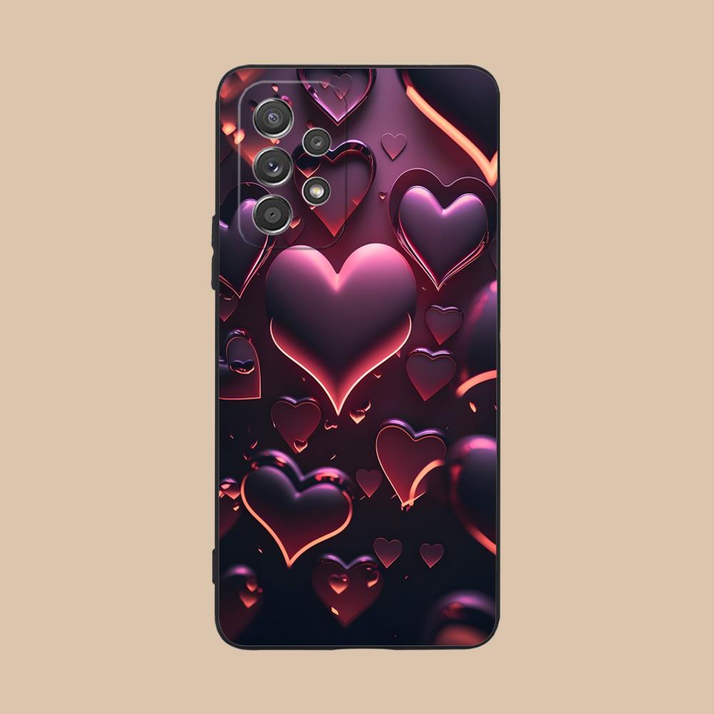 Y2K Glowing Hearts Mobile Phone Case for Samsung Galaxy A73 72 71 70 56 55 54 53 52 36 35 34 23 16 15 5G Colour Protective