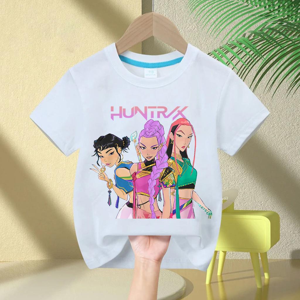 Children's Clothing Fashion Cartoon Print Short-sleeved Top Casual Loose T-Shirts Girls