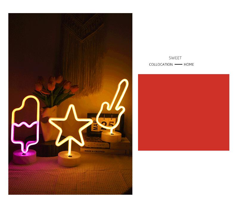 Korean Style Flamingo LED Neon Night Light - Decorative Christmas Fairy Accent with Round Base