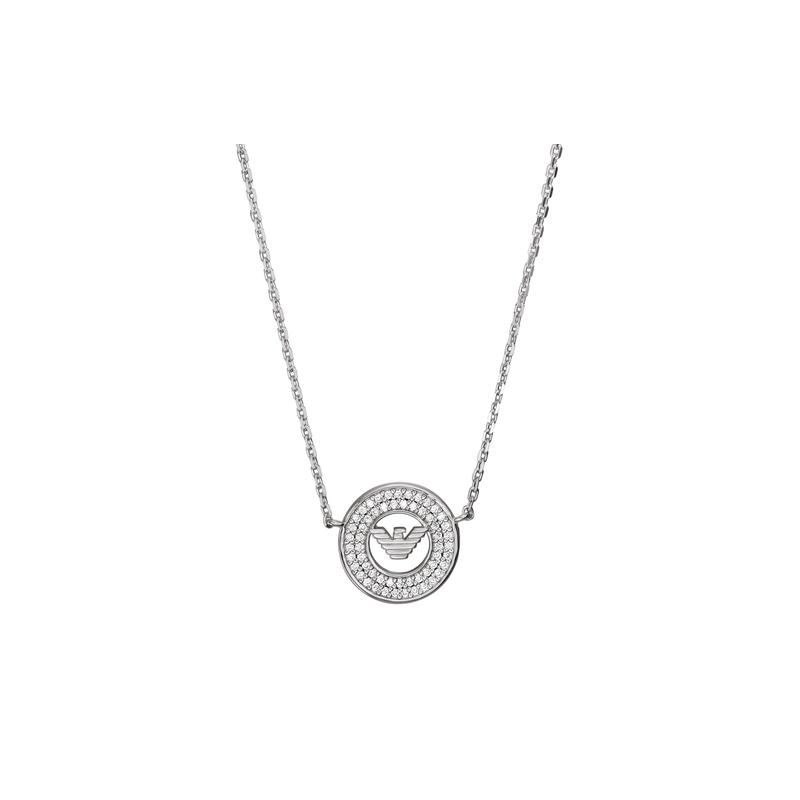 Emporio Armani  Ferris wheel ring eagle logo zircon necklace women s silver EG3585040 F original bag серебряный