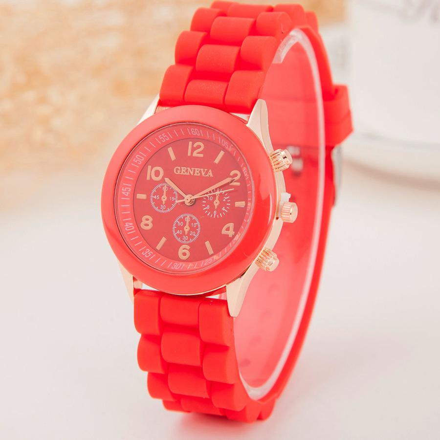 Geneva Three-Eye Silicone Watch: Fashionable Style for Ladies
