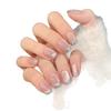 10Pcs Handmade French Cat Eye Diamond Silk Press On Nails Full Coverage Removable Fake Nail Tips For Women And Girls