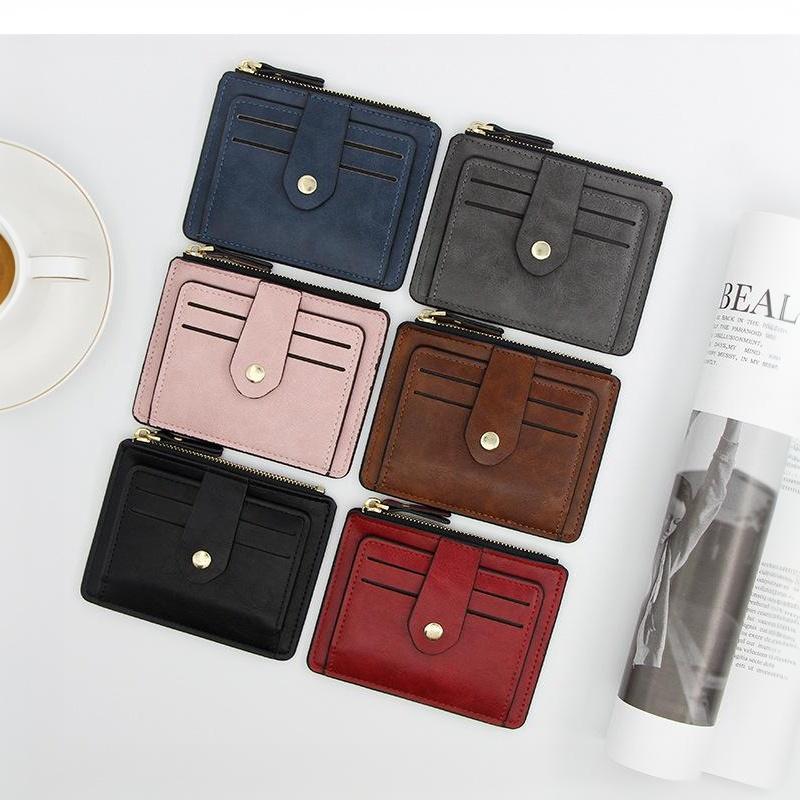 Portafoglio Portacarte di Credito ID Piccolo da Uomo Lusso Portafoglio Sottile in Pelle da Uomo Con Tasca Portamonete Marca Designer Borsa Per Uomini Donne