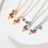 2Pcs/Set Cute BFF Charms Unicorn Ice Cream Pendant Necklace Best Friends Chain Long Distance Relationship Jewelry