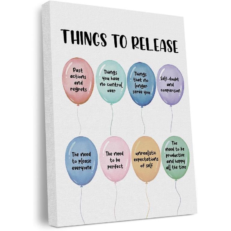 Pirational Positive Affirmations Canvas Wall Art Framed Art Motivational Therapy Office Decor Growth Mindset Wall Decor Modern Artwork Living Room