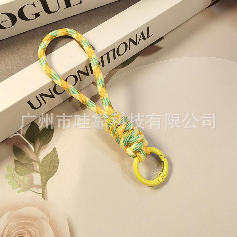 Color-blocked Knotted Mobile Phone Lanyard Creative Short Lanyard Keychain Lanyard Ring Detachable Anti-lost Lanyard 12CM