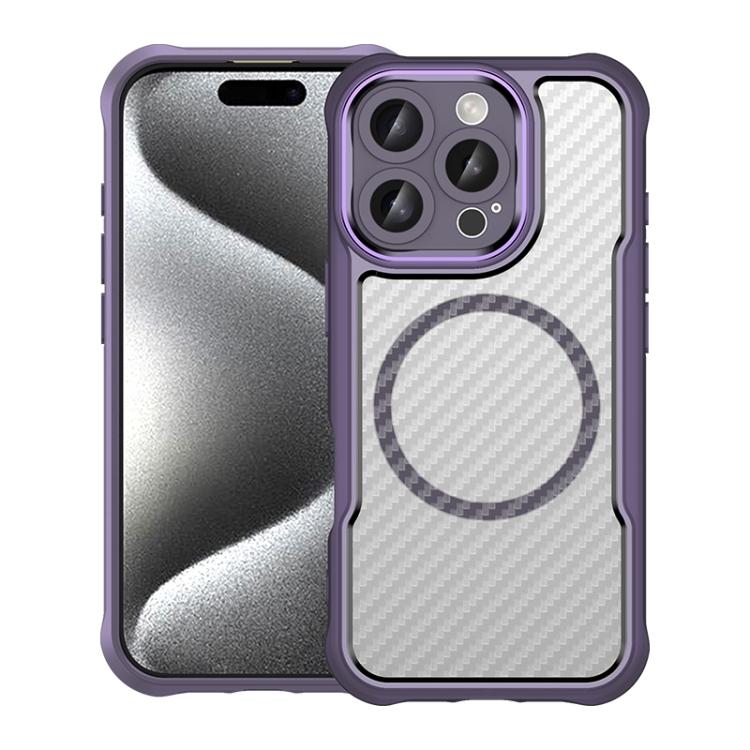 Carbon Fiber Texture MagSafe Translucent Phone Case
