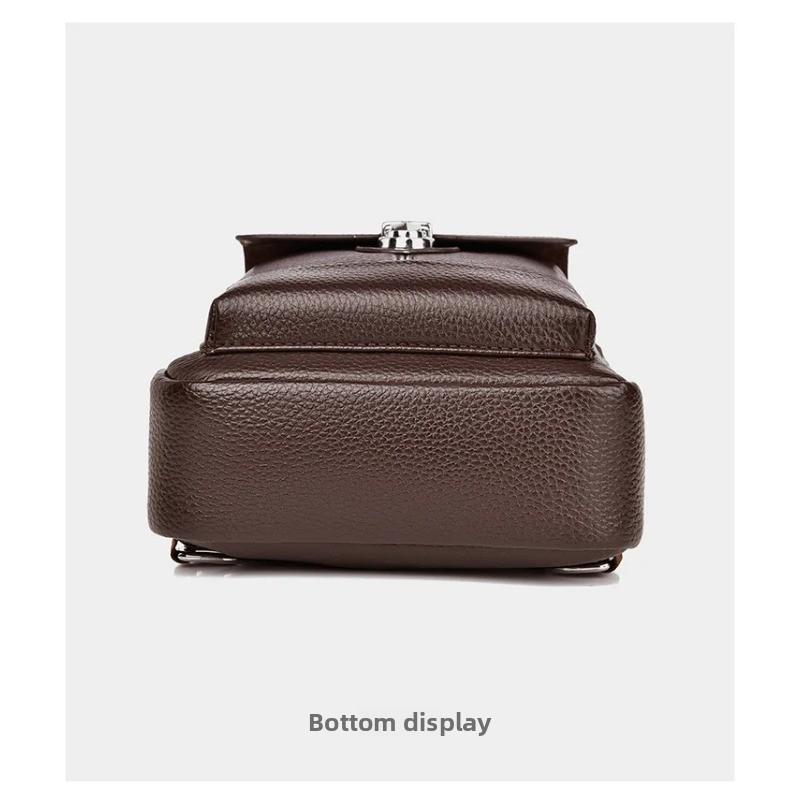 Large Capacity Men's Crossbody Bag  PU Leather Sling Pouch, Chest Bag,for Phone, Wallet & Keys, Outdoor & Daily Commute