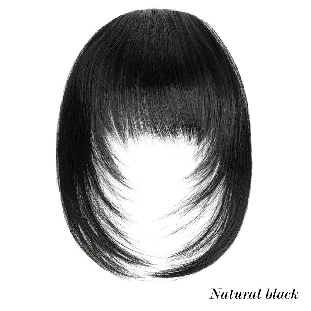Synthetic high-level comic bangs wig women's forehead clip bangs heat-resistant natural black for daily use