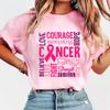 Hot Breast Cancer Awareness Cancer Letter Printed T Shirts Women Casual Short Sleeve Summer Tops