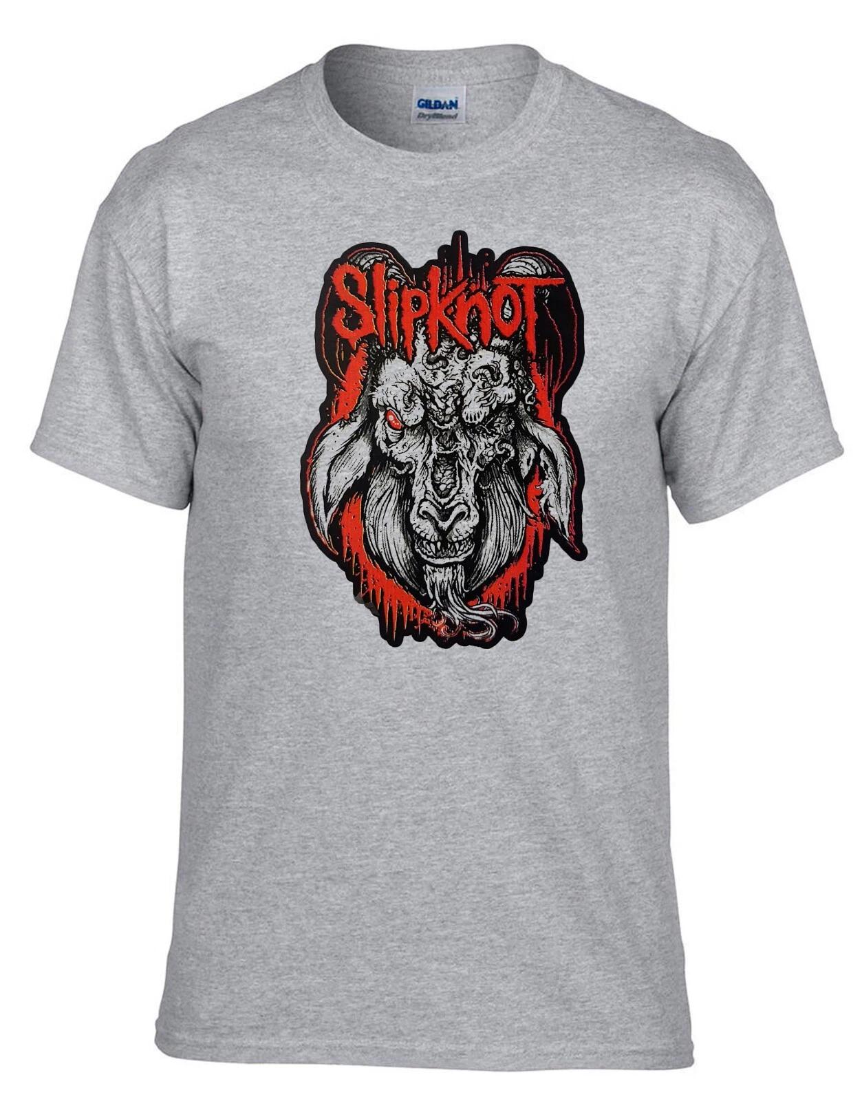 Slipknot Rock Band Rock Music Legends Grey 100% Cotton T-shirt Mens Tees Top -512_Grey- L