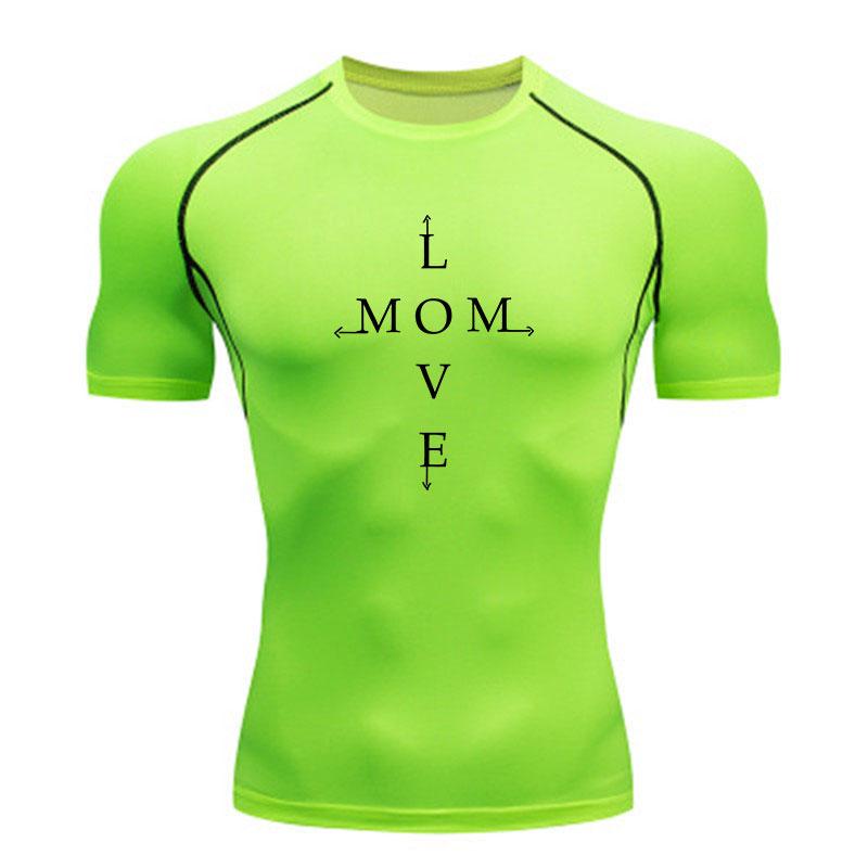Men's Compression Fitness Sports T-Shirt, Trendy Letter MOVE