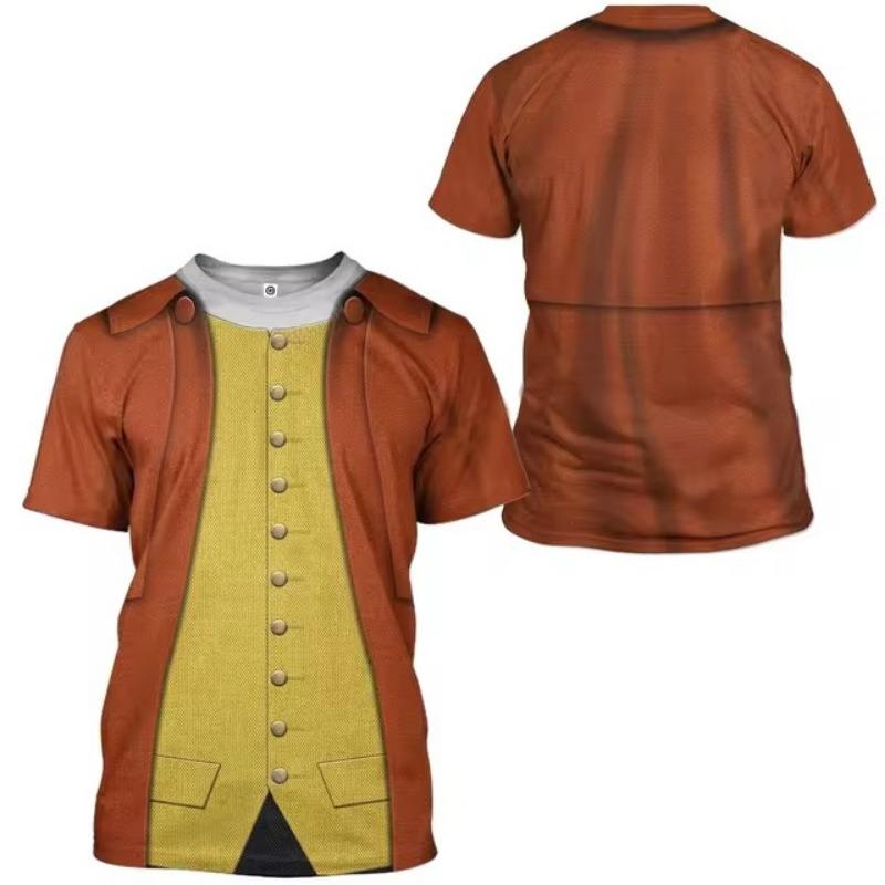 Cosplay Uniform 3D-Druck T-Shirt Mann Sommer O-Ausschnitt Kurzarm Übergroßes Top Casual Tee Lose Streetwear Harajaku