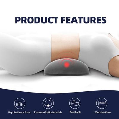 Ergonomic Lumbar Support Pillow Memory Foam Removable Cover Waist Support Cushion Back Pain Relief Washable Back Support Pillow