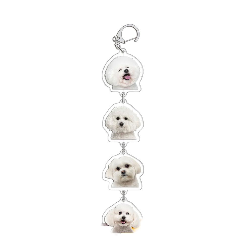 Portable Acrylic Keychain Cartoon Animal Pendant Keyring Fashionable Couples Key Rings Bag Ornament for Pet Owners