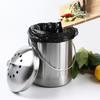 Poubelle de Compost en Acier Inoxydable Portable Inutile Légumes Déchets Alimentaires Seau pour Jardinage Comptoir Plan de Travail Salle de Bain Plan de Travail Cuisine