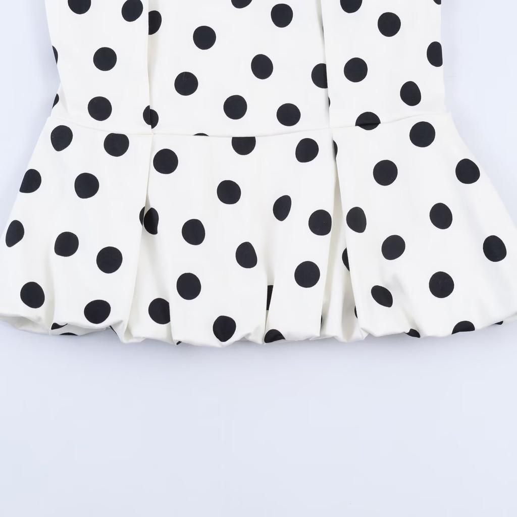 Women's INS Internet Celebrity Popular Fashion Casual Polka Dot Balloon Version Top