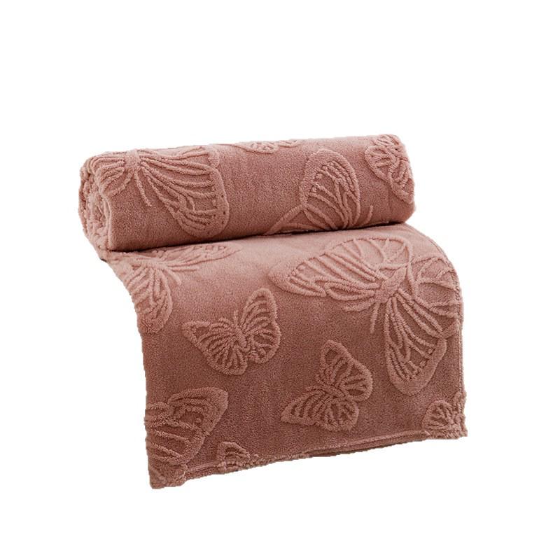 Velvet Jacquard Butterfly Flower Multifunctional Wool & Coral Nap Blanket