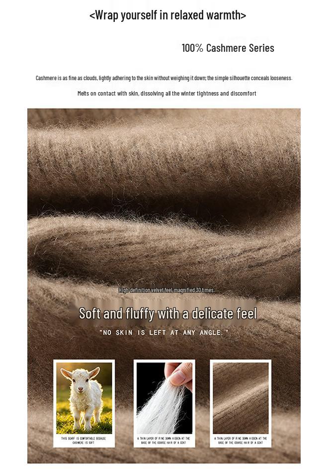 Women's 100% Cashmere Long Sleeve Knit Sweater - Half-High Neck, Tight-Fitting, Versatile Base Layer for Autumn/Winter.