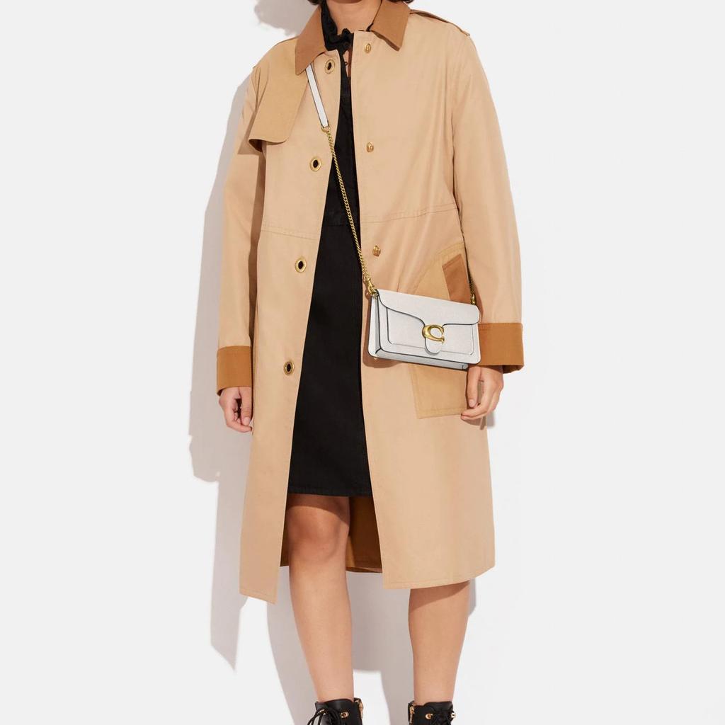 New COACH Chain Leather Shoulder Bag, Crossbody Bag, Clutch Trumpets Women's Chalk White CE772-B4HA