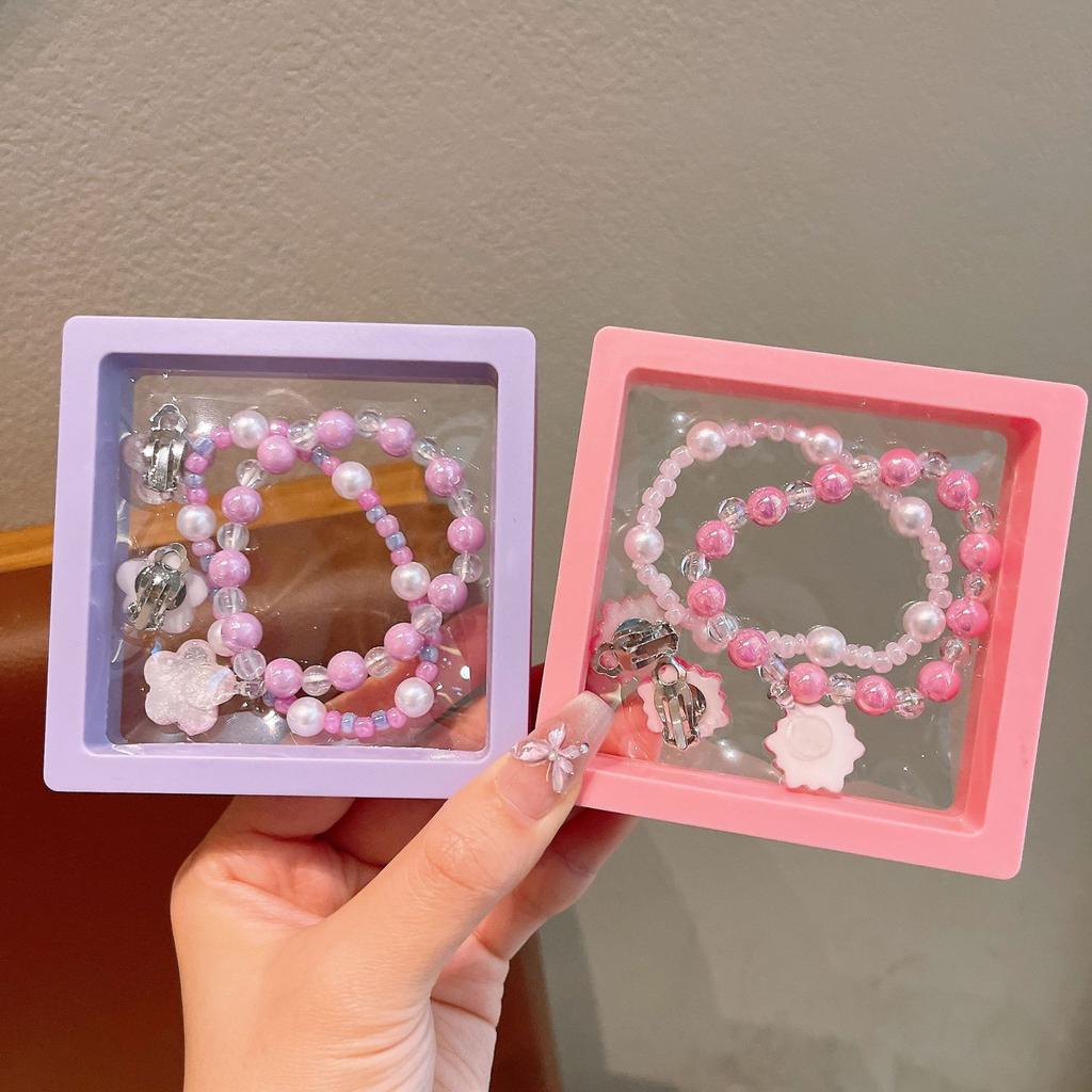 Princess Elsa Children'S Bracelet Girls Cartoon Crystal Beaded Toy Jewelry Little Girl Pearl Bracelet Women