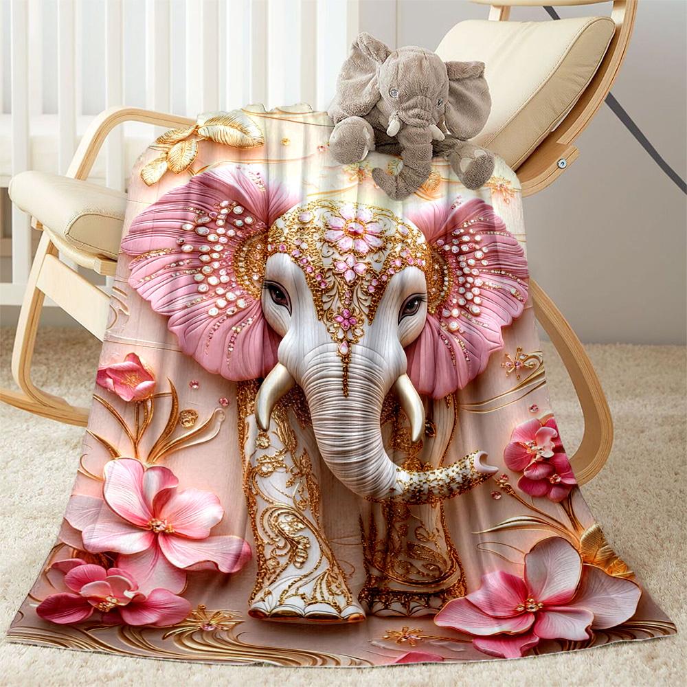 Colorful Elephant Garden Blanket Suitable for Offices, Travel, Living Rooms Also a Good Gift for Friends and Family Suitable for All Seasons.