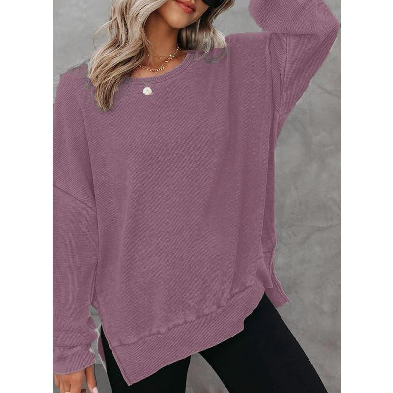 BITCED Women's Fashion Casual O-Neck Long Sleeve Blouses & Shirts