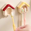 House Shape Wall Toothbrush Rack Cartoon Toothbrush Organizer Toothbrush Holder  Bathroom Storage
