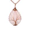 Direct Sales Copper Wire Winding Tree Of Life Water Drop Natural Gemstone Necklace Necklace N517 Pendant