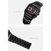 Skmei Luxury Stainless Steel Square Men Watch Chronograph Luminous Quartz Wristwatches Small Dial Work Male Waterproof Clock