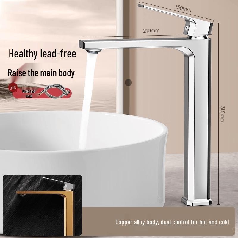 TLXT Tall Electroplated Bathroom Basin Faucet