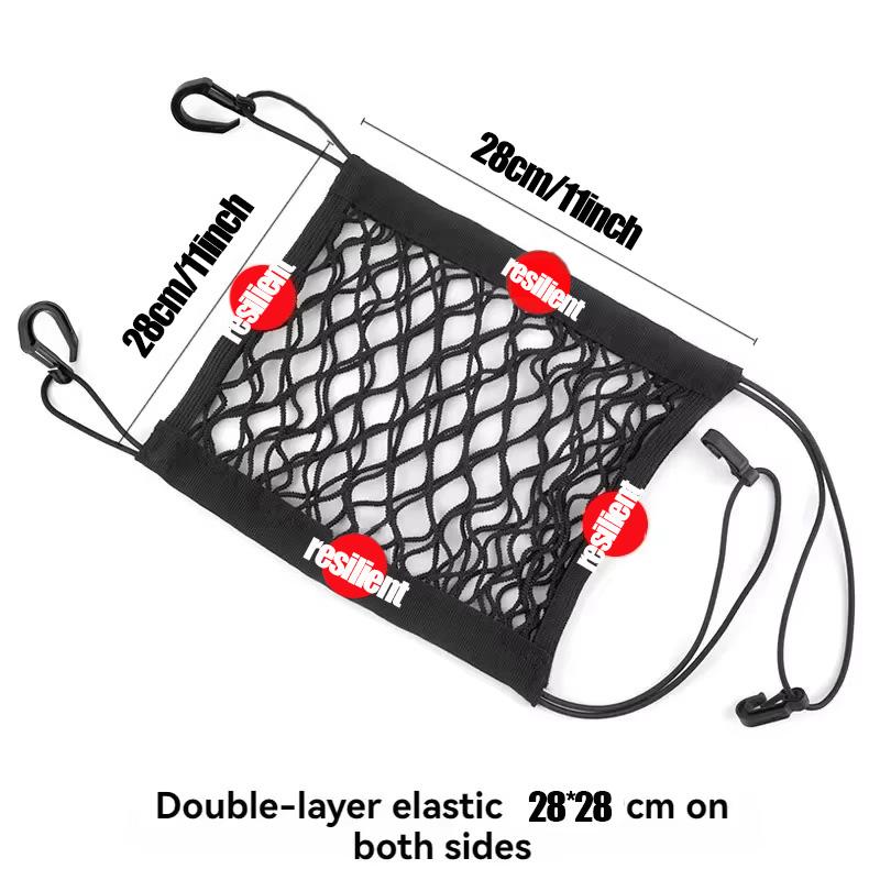 Motorcycle Cargo Net Elastic Double Layer Motorcycle Net for Helmet Storage Net with Hooks Luggage Net Car Rear Seat Storage Net