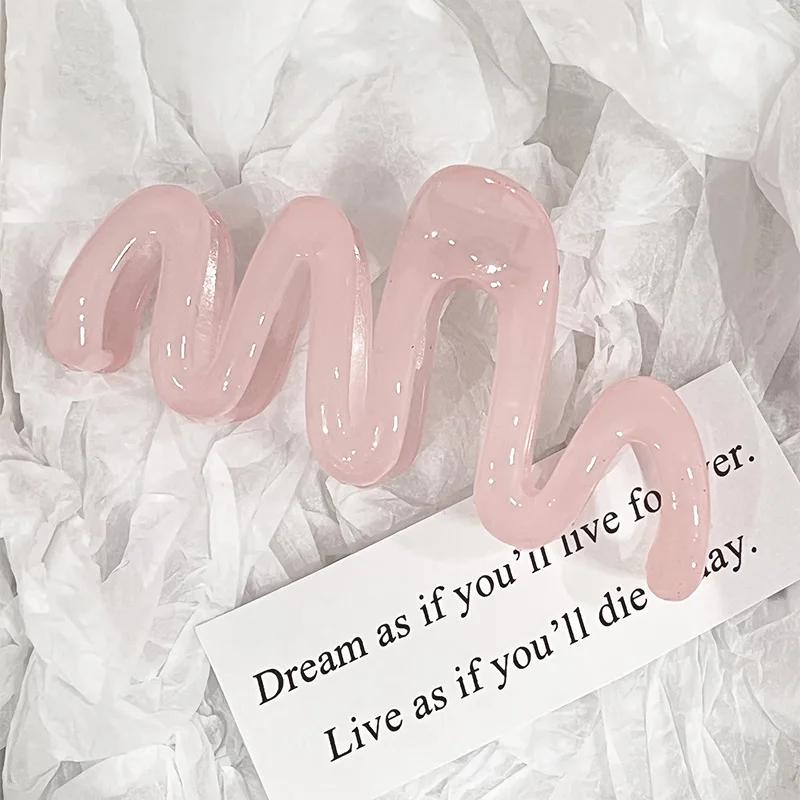 

Разноцветные заколки-крабы для волос «Волна» Женские корейские пластиковые заколки-крабы для волос Геометрия Высокий хвост Заколка Шпилька Аксессуары для волос для девочек