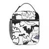 Colour Bat Halloween Day Of The Dead Insulated Lunch Bag for Women Kids Portable Food Boxes Thermal Lunch Box Tote