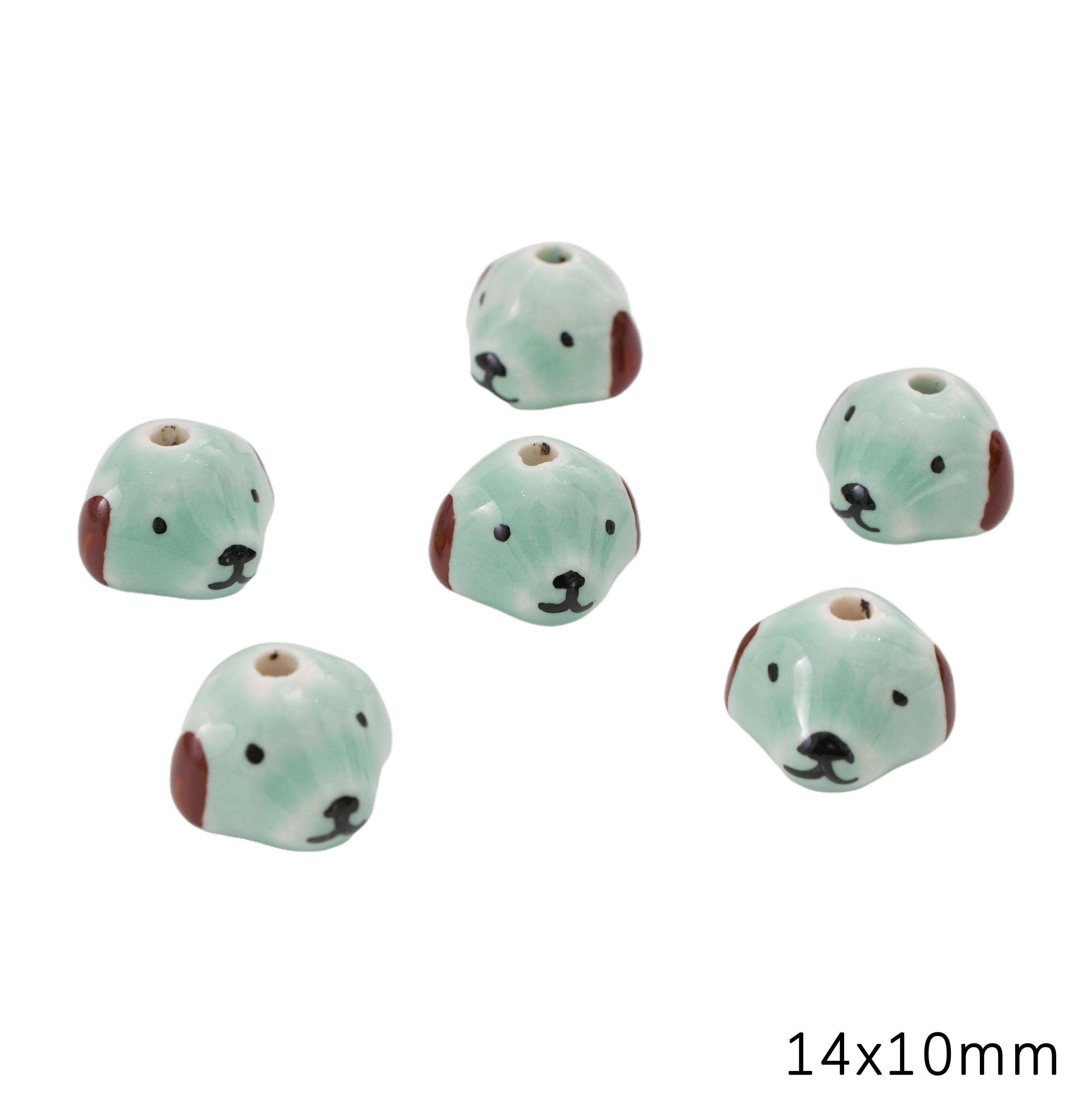 

Керамические бусины ручной росписи интервал разбросанные бусины для самостоятельного изготовления браслетов ожерелий ювелирных изделий Dog s head-Turquoise