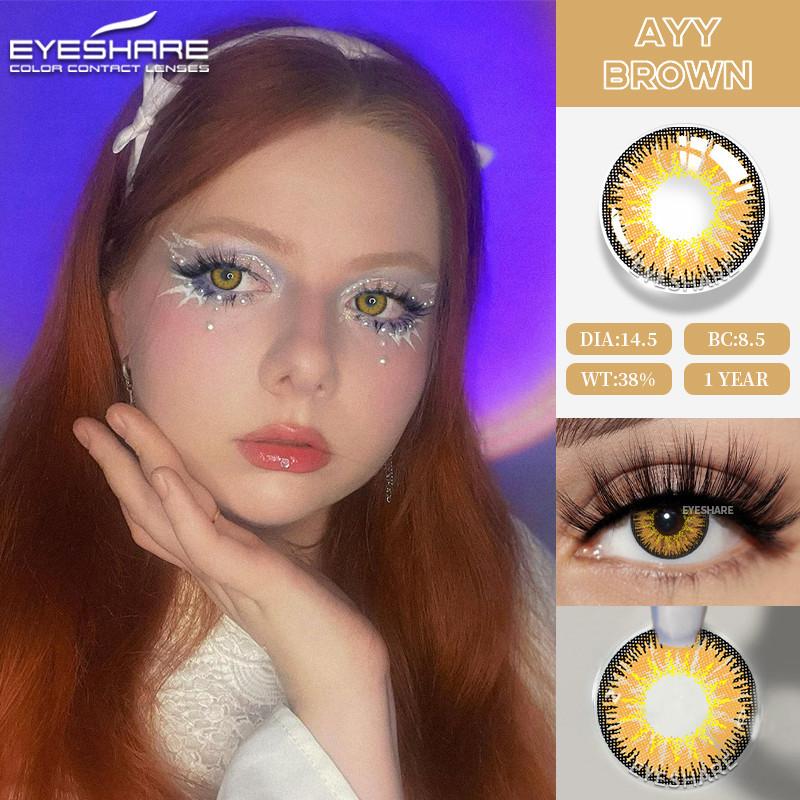 Eyeshare 1 Paar natürliche, nicht verschreibungspflichtige, farbige Cosplay-Augenlinsen, jährliche Kosmetik, Cosplay-Farblinsen