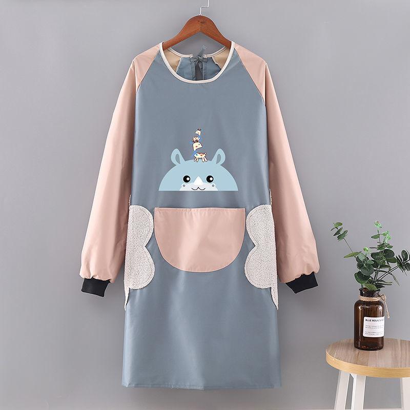 Waterproof and Oil-Proof Long Sleeve Kitchen Apron for Adults