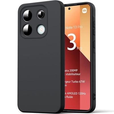 Protective Case - E.F.CONNECTION - For Xiaomi Redmi Note 13 Pro 4G - Liquid Silicone - Ultra Slim - Black
