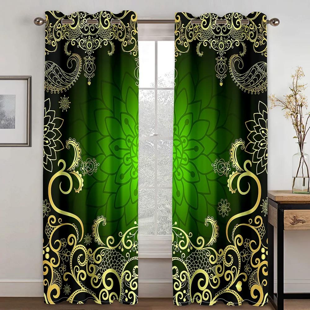 Cortinas Baratas Personalizadas de Gran Tamaño Rojas Elegantes Boho Barrocas de 2 Piezas Finas para Sala de Estar Dormitorio Cocina Oficina Decoración de Cortinas de Ventana
