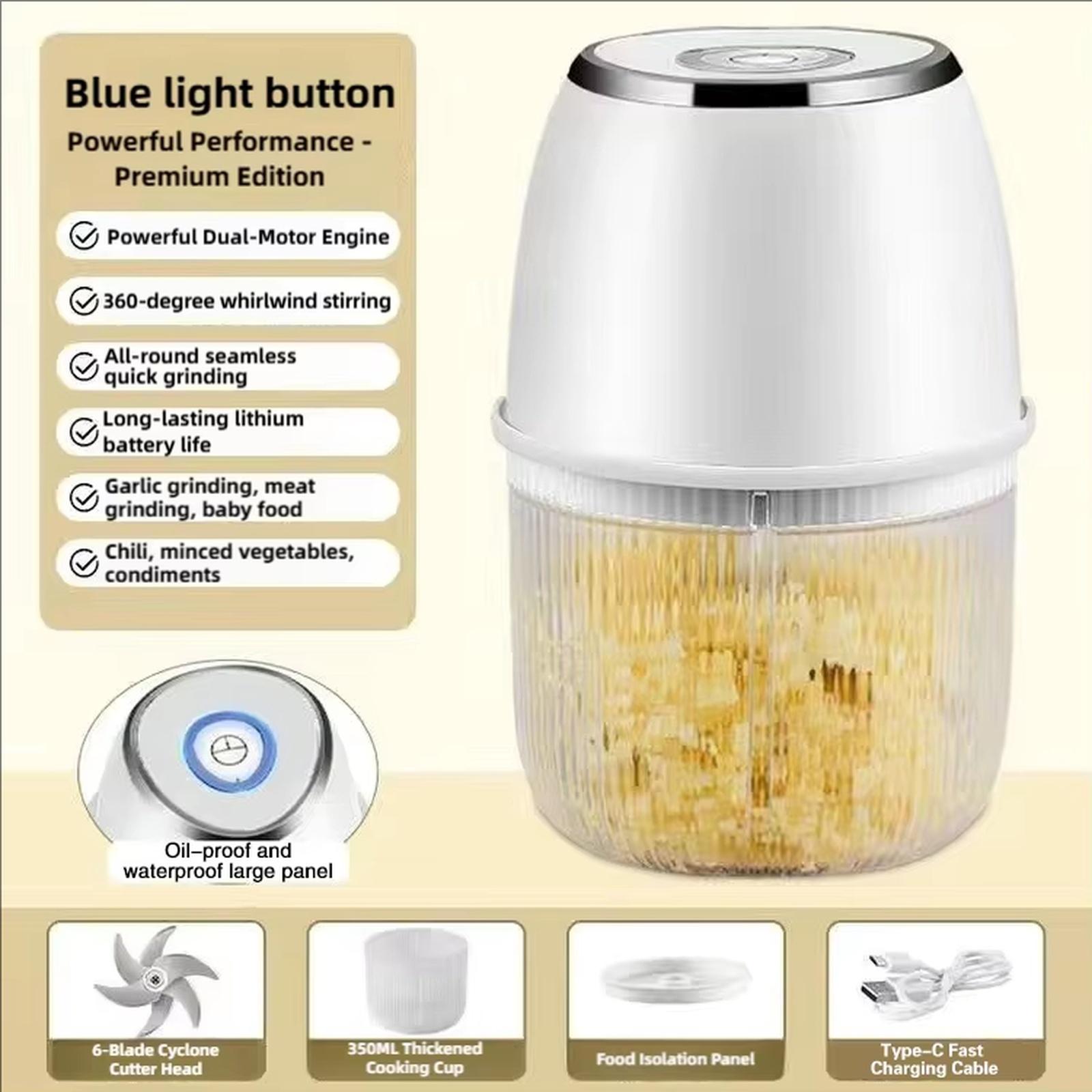 

Electric Garlic Chopper Garlic Masher Crusher Automatic Food Processor for Garlic Meat Nut one size білий