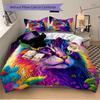 3pcs Multicolored Cat Quilt Set Cartoon Themed Bed Quilt Set Lovely Character Bedroom Decor Bed Quilt