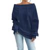 Women's Casual Off-Shoulder Loose Fit Sweatshirt