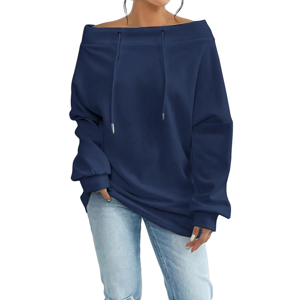 Women's Casual Off-Shoulder Loose Fit Sweatshirt
