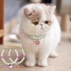 Pet Necklace Adjustable Fake Pearl Decorative Bell Charm Cat Dog Necklace Collar Pet Supplies