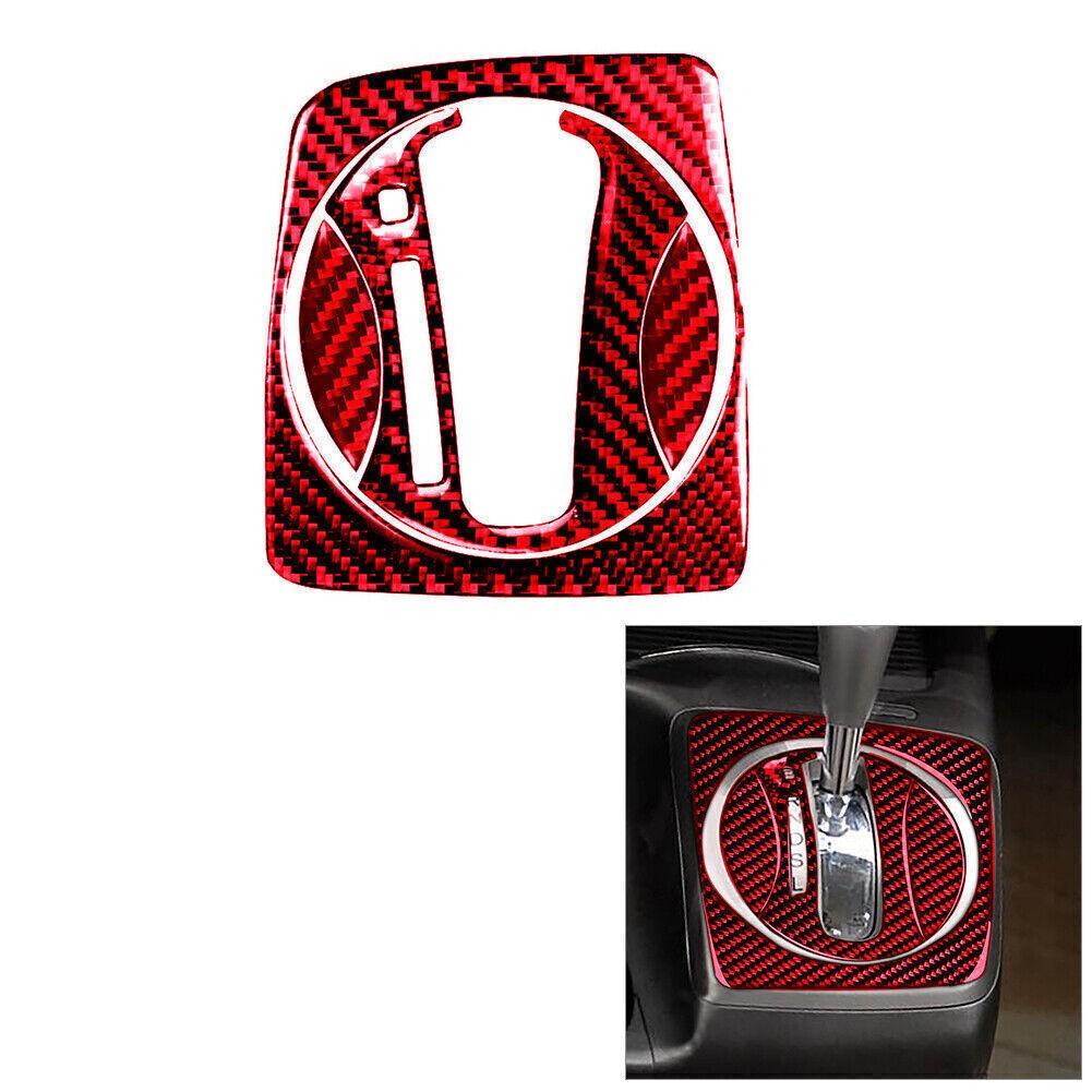 4Pcs For Honda Civic 8th 06-11 Red Carbon Fiber Automatic Gear Shift Cover Trim