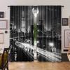 2pcs New York City Night Scene Printed Curtains, Pole Bag Curtains, Bedroom and Living Room, Home Decoration, Room Decoration