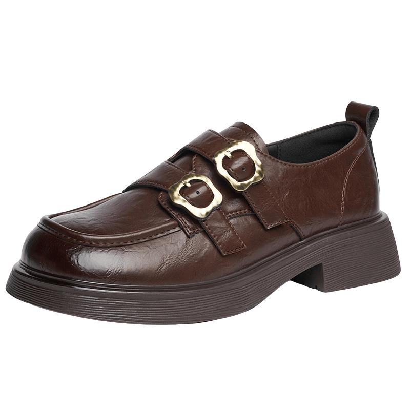 Zhuoshini Women s British Style Platform Loafers 38