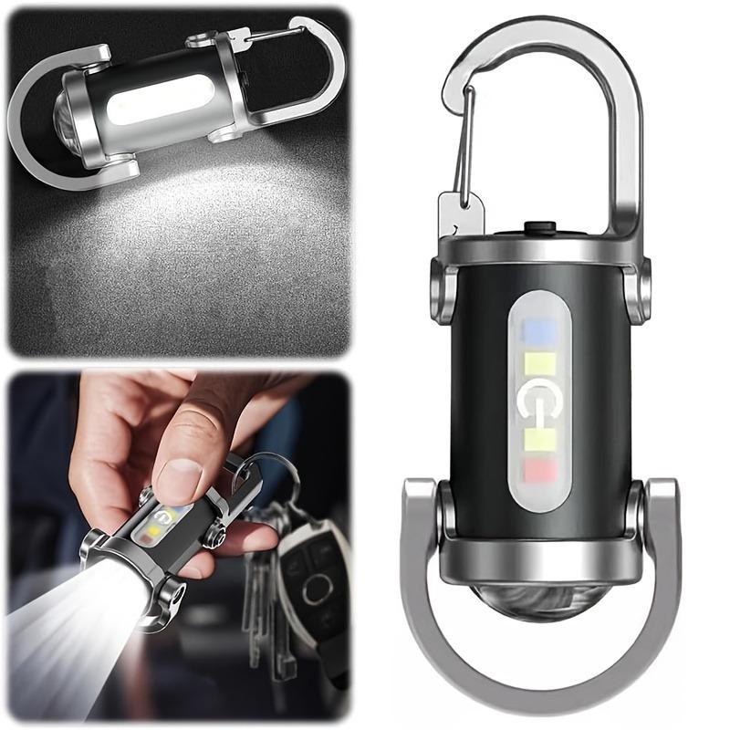 LED Portable Keychain Mini Flashlight Multifunctional Floodlight with Hook Suitable for Hiking, Reading, Fishing, Camping, and Emergency Use