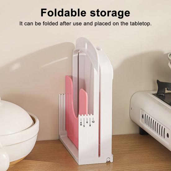 Bread Slicer for Homemade Bread Adjustable Foldable Bread Cutter with Equispaced Slots And Stable Holder Kitchen Gadget for Even Slices Sandwiches