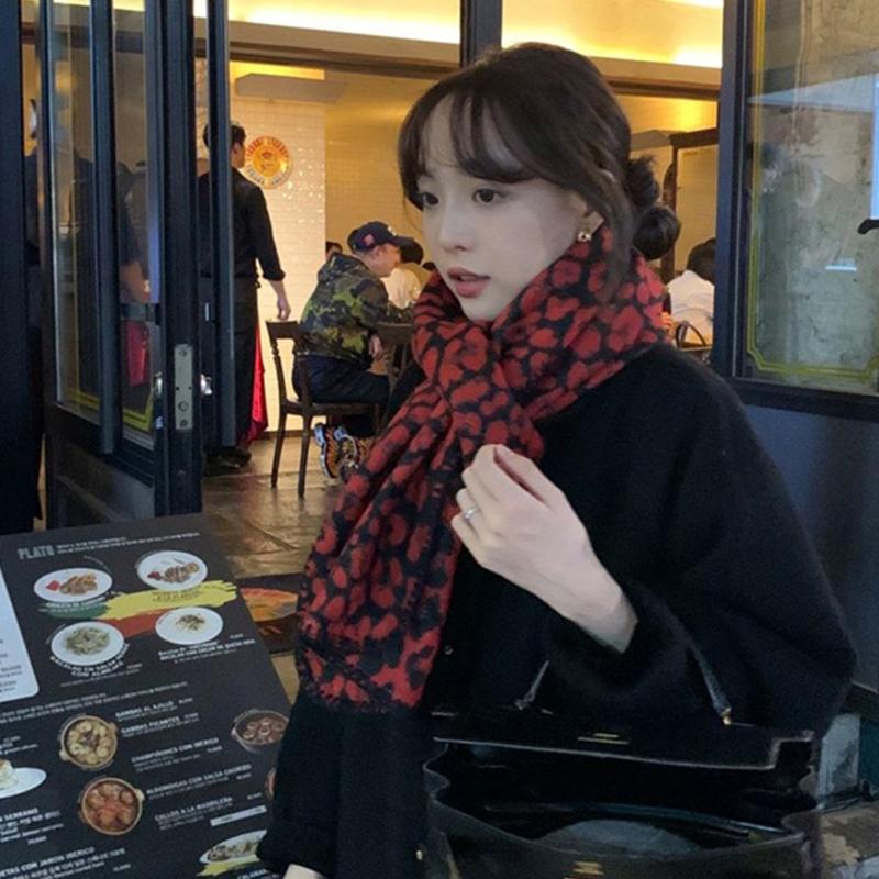 Elegant Leopard Print Long Neckerchief Casual Wear Scarf Hiphop Scarves for Casual Wear